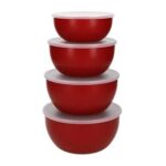 KitchenAid Set of 4 Prep Bowls & Lids Empire Red