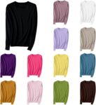 Knitted Jumpers for Women Solid Color Sweater Long Sleeve Sweatshirt
