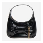 Koko Couture Black Patent Bow Armpit Bag