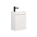Kometmbel Cloakroom Vanity Unit with Wash Basin, 400mm, Wall-Hung, White