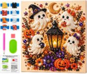 KutaKuta Ghost Pearl Art Kits for Adults, Spooky Cute Halloween Diamond Art