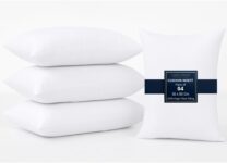 LANE LINEN Cushion Inserts (Pack of 4) 30×50 cm (12×20 inch) Throw Pillow Inserts – Hollowfibre Inner Pads for Sofa or Bed White Cushion Fillers