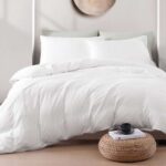LANE LINEN Double Duvet Cover Set, 3 Piece, Pre-Washed Microfibre – White, Charcoal or Grey – Sold by Homespun Global LLC / FBA