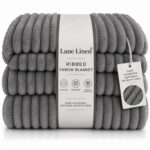 LANE LINEN Fleece Blanket Queen Size 228 x 228 – Grey Soft Fluffy Plush Throw Blanket – Sold by Homespun Global LLC / FBA