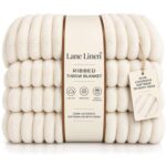 LANE LINEN Fleece Throw Blanket Warm White or Mineral Grey 127 x 152 (Beige or Blue £6.99) Sold By Homespun Global LLC / FBA