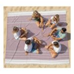 LANE LINEN XXL Turkish Cotton Quick Dry Beach Blanket, 208x208cm