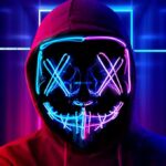 LED Halloween Mask Modern Wire Light Up For Halloween Christmas (Blue & Purple) Sold by Syleubucy / FBA