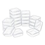 LJY Clear Square Plastic Boxes with Lids, 18 Pack