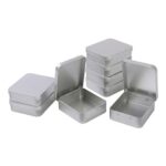 LJY Hinged Metal Tins, 8-Pack, 93x83x25mm, Silver