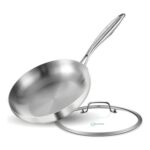 LOLYKITCH 28cm Tri-Ply Stainless Steel Frying Pan with Lid