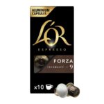 LOR Espresso Forza Intensity 9, Nespresso Compatible Aluminium Coffee Capsules, 10 Capsules (Pack of 1)
