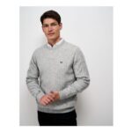 Lambswool Cable Crew Neck Jumper – Grey Marl
