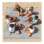 Lane Linen Oversized Beach Blanket Turkish Cotton Quick-Dry Smokey Black
