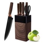 Lapelux 6-Piece Kitchen Knife Set with Block