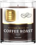 Large Coffee Candle – Candle Gift for Women & Men with Lid – (300g/60hr) Long Burn Time with Coffee, Hazelnut & Black Chocolate – Organic & Vegan Scented Candle – Relaxation, Aromatherapy & Wellness