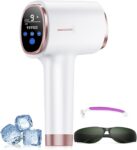 Laser Hair Removal Device with Painless Ice Cooling, 9 Levels IPL Hair Removal with LCD Display, Lazer Hair Removal for Women Lips Bikini Line Armpit, Rose