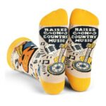 Lavley Fun Socks: Cowboys, Cowgirls, Raised on Country, One Size
