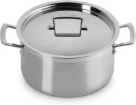 Le Creuset 3-Ply Stainless Steel Deep Casserole Pot with Lid, 24 x 13.3cm, 96200624001000