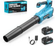 Leaf Blower,20V Cordless Leaf Blowers with 24.0Ah Battery, 260km/h &450CFM,Only 4.9LBS Lightweight Electric Garden Blower for Lawn Care,Battery Operated Leaf Blower with charger for Patio,Driveways