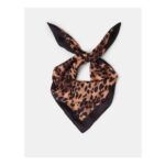 Leopard Print Square Satin Scarf