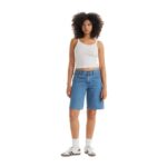 Levis Womens Denim Shorts Baggy Dad Jort Dark Indigo