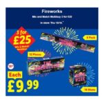 Lidl Fireworks Mix & Match Selection Boxes 3 For £25