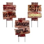 Liecho 19×16 Halloween Yard Signs Stakes Props 3 Pack