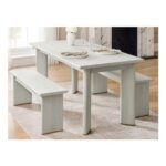 Light Evie Oak Effect 4 Seater Dining Table and Bench Set