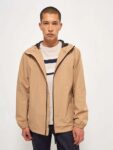 Light Tan Zip Front Hooded Mens Jacket – Size XS-4XL – Free C&C