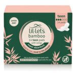 Lil-Lets Teens Bamboo Day Pads, 14, with Wings, Light/Medium Flow