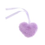 Lilac Faux Fur Heart Pom 9cm