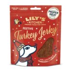 Lilys Kitchen Festive Turkey Jerky Grain-Free Dog Treats 8x70g