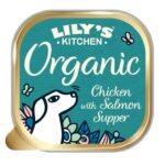 Lilys Kitchen Wet Dog Food – Organic Chicken with Salmon, 11 x 150g Trays. Complete & Balanced