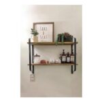 Living and Home 2-Tier Floating Wall Shelf – Black