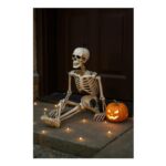 Living and Home 90cm Halloween Skeleton Decoration – White