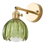 Living and Home Green and Gold 12 RGB LED Wall Sconce with Remote 2 Pack
