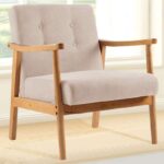 Living and Home Wood Upholstered Armchair