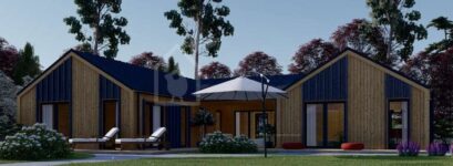 Log Cabin House SCARLET S (44 mm Cladding), 139 m² (Flatpack – Delivery only UK Mainland)