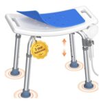 Luckfaith Shower Chair for Elderly, Lightweight, Curved Seat, 348-Lb Capacity