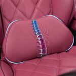 Lumbar Support Pillow for Driving Seat, Office Chair, Red, 1PC