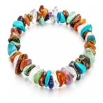 Lunari Crystal Chip Bracelet Multicolour Gemstone Beaded Jewellery Unisex Gift
