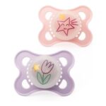 MAM Original Glow-in-the-Dark Pacifiers, 0-6M, 2-Pack, Orthodontic Design