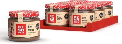 MISO Tasty Red Miso Paste – Gluten Free, Vegan, & Organic Miso Paste – Authentic Japanese Paste – Combine with Pasta Sauce, Noodles, Chicken, Salmon, Steak Rub, Soups, Stews, & Sweets – 6 x 200g