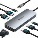 MOKiN USB C Laptop Docking Station Dual Monitor 6 IN 1 Multiport USB C Hub