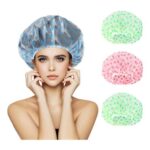 MOXYOY 4-Pack Waterproof Shower Caps for Women with Long Hair