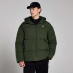 MP Mens Short Puffer Jacket, Forest Green, S – W/Code