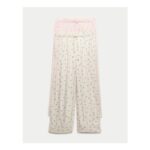 M&S 2 Pack Twill Wide Leg Pyjama Bottoms – Pink Mix