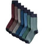 M&S Mens Cool & Fresh Cotton Rich Socks, Size 9-12, Multi – 7 Pairs