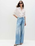 M&S womens Cotton Rich Mid Rise Wrap Front Wide Leg Jeans – sizes 6 to 24 – Free C&C