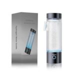 Madeking Hydrogen Water Bottle 400ml, Portable Rechargeable Glass (Black)